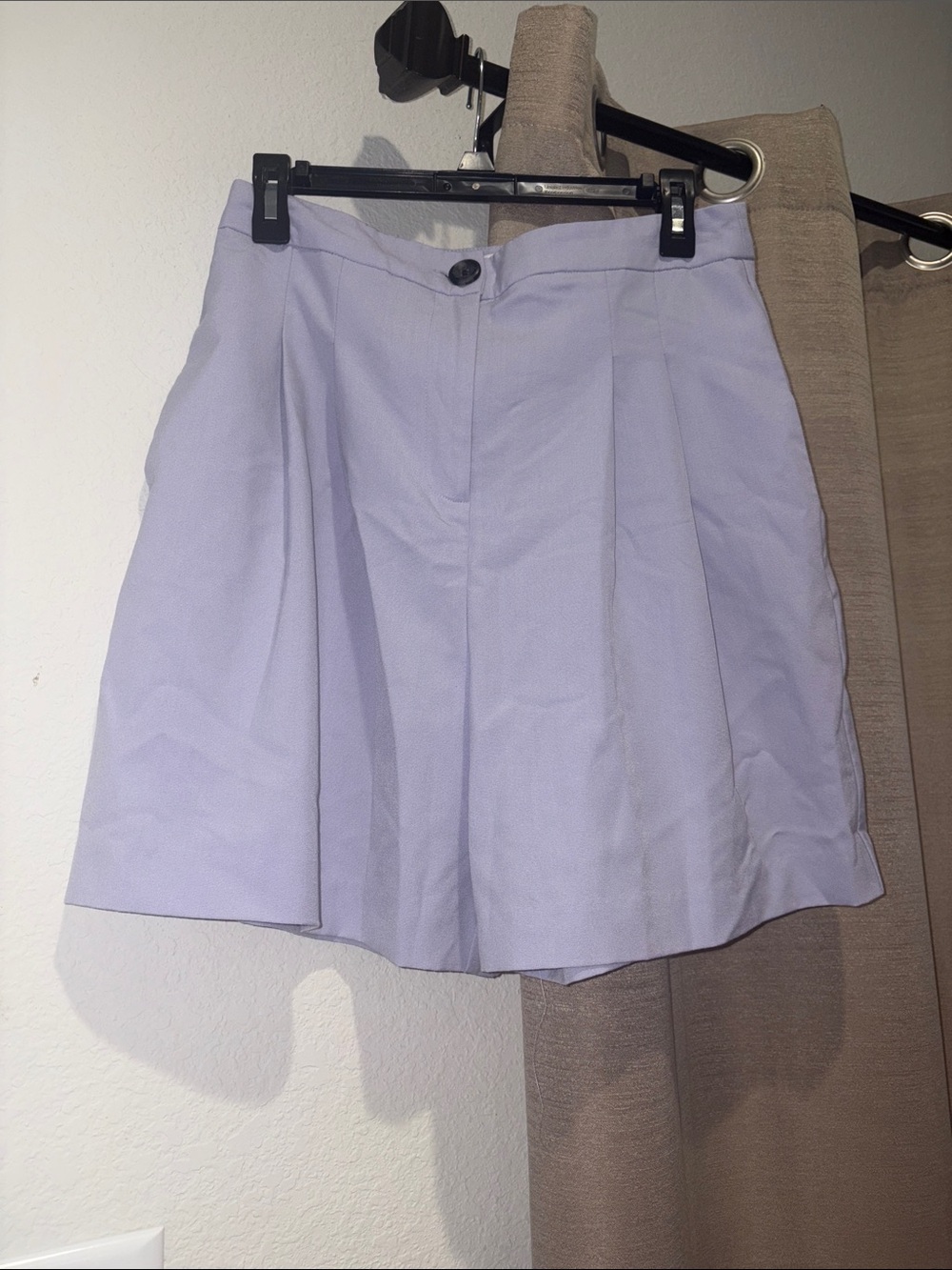 ASOS Light Lavender High-Waist Pleated Bermuda Shorts